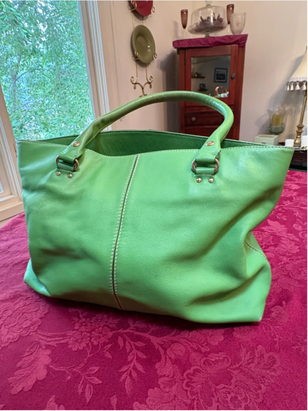 Kate Spade Green Leather Tote Bag